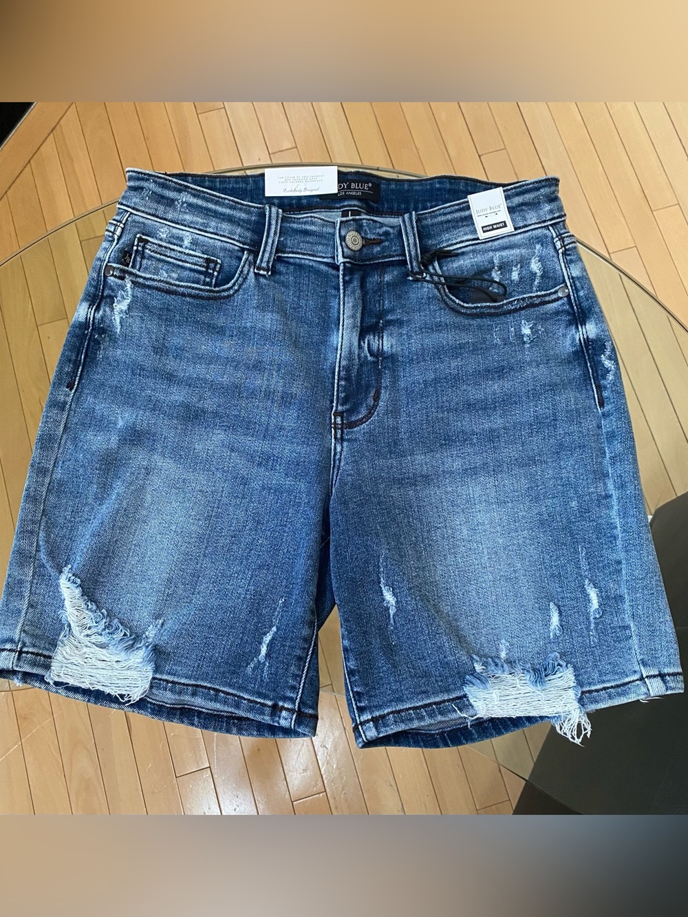 Judy Blue Distressed Denim Shorts - Women Sz Large